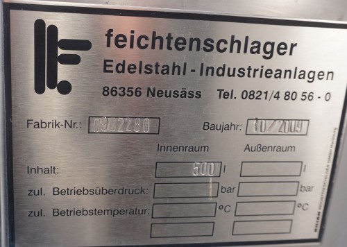 Behälter 500 Liter aus V2A einwandig, gebraucht