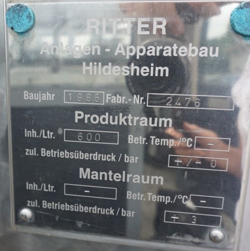 Behälter 600 Liter aus V2A isoliert, gebraucht