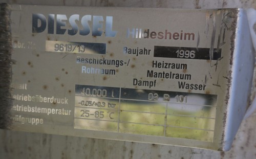 Behälter 40.000 Liter aus V2A, einwandig, gebraucht