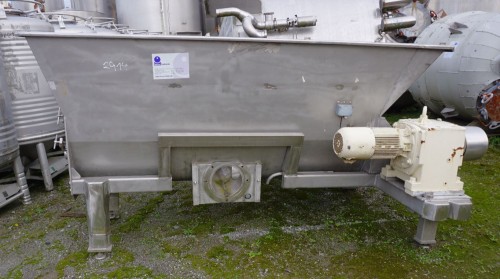 Wanne mit Zuführschnecke 1.500 Liter aus VA, gebraucht