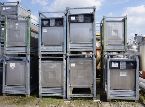 Container 1.000 Liter aus V2A einwandig, gebraucht