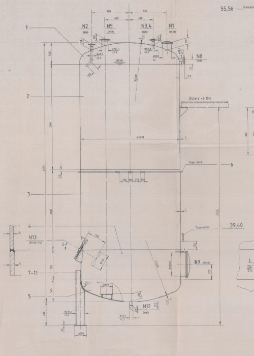 Behälter 30.000 Liter aus V2A, einwandig, spez. Gew. 1,13 kg/l, gebraucht